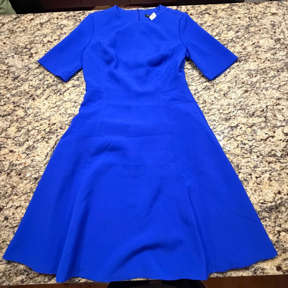 Banana Republic Womens Blue Short Sleeve Fit Flare Dress 8 ws